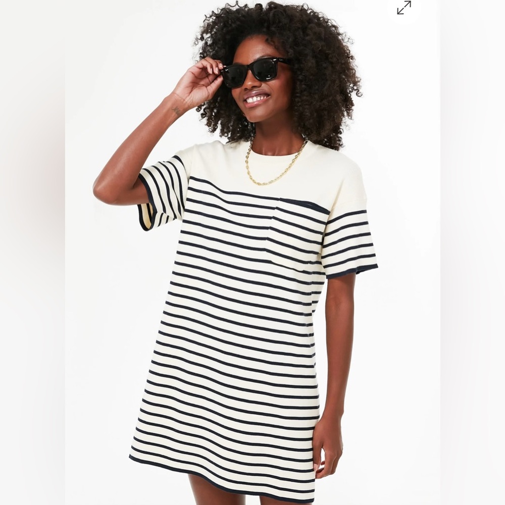 Tuckernuck Navy Knit Stripe Frenchie Dress